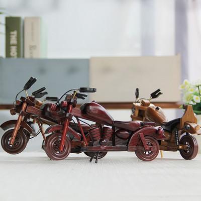 新品 欧式家居装饰品摆件 客厅装饰品 纯手工木质摩托车模型
